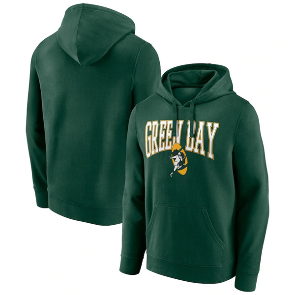 Men's Green Bay Packers Green Gridiron Classics Campus Standard Pullover Hoodie